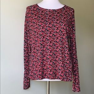 J Jill Wearever Collection Floral Top